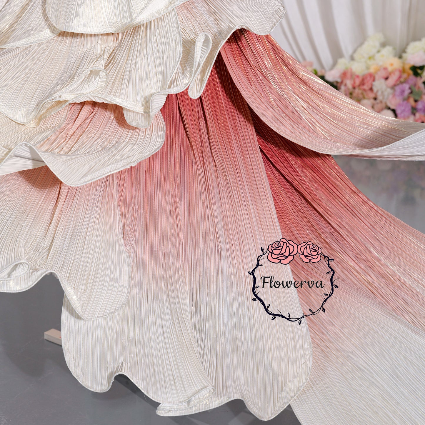 Flowerva – «grand Vase» blanc géant à faire soi-même, fleurs pour toujours, décoration d'arrière-plan pour fête de mariage