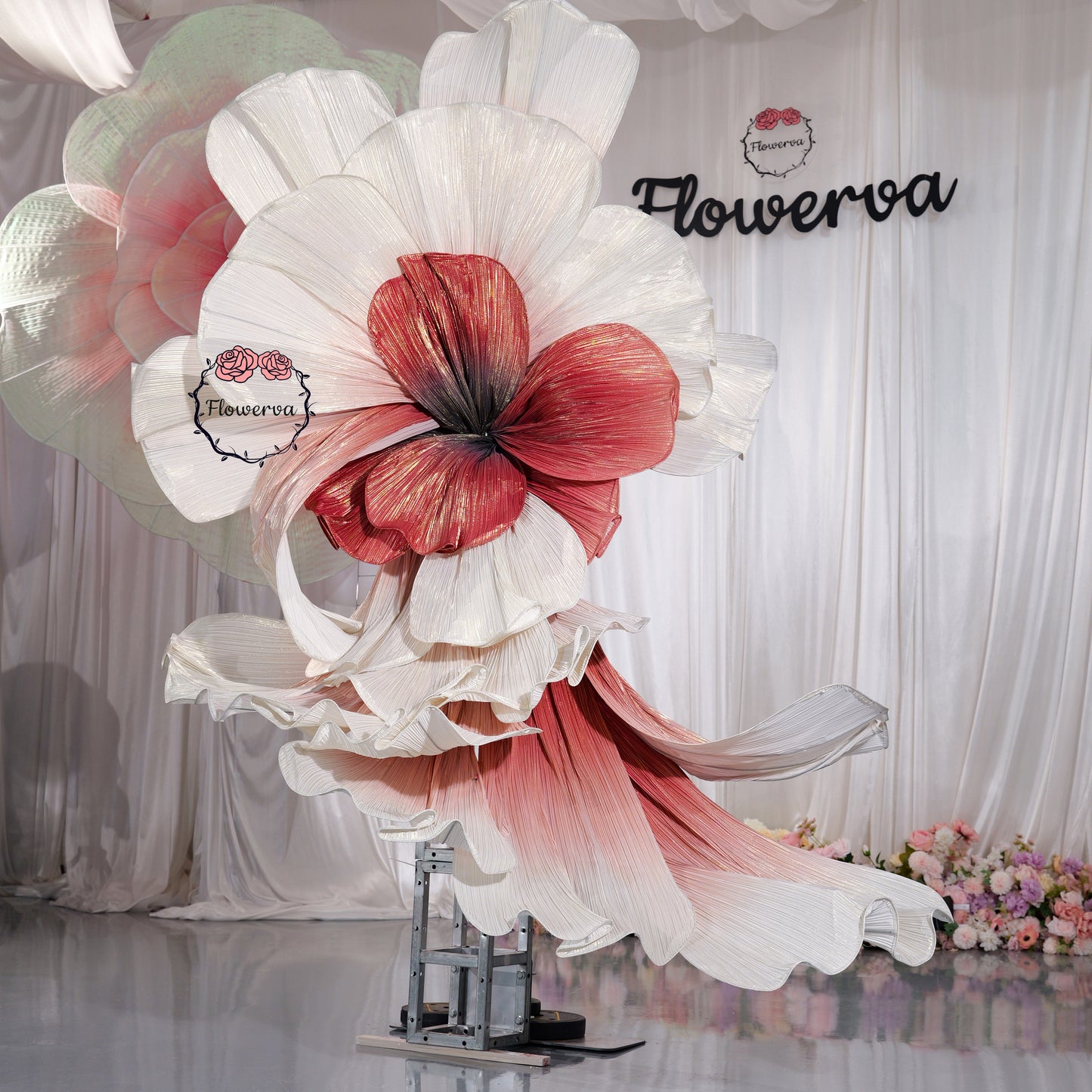 Flowerva – «grand Vase» blanc géant à faire soi-même, fleurs pour toujours, décoration d'arrière-plan pour fête de mariage