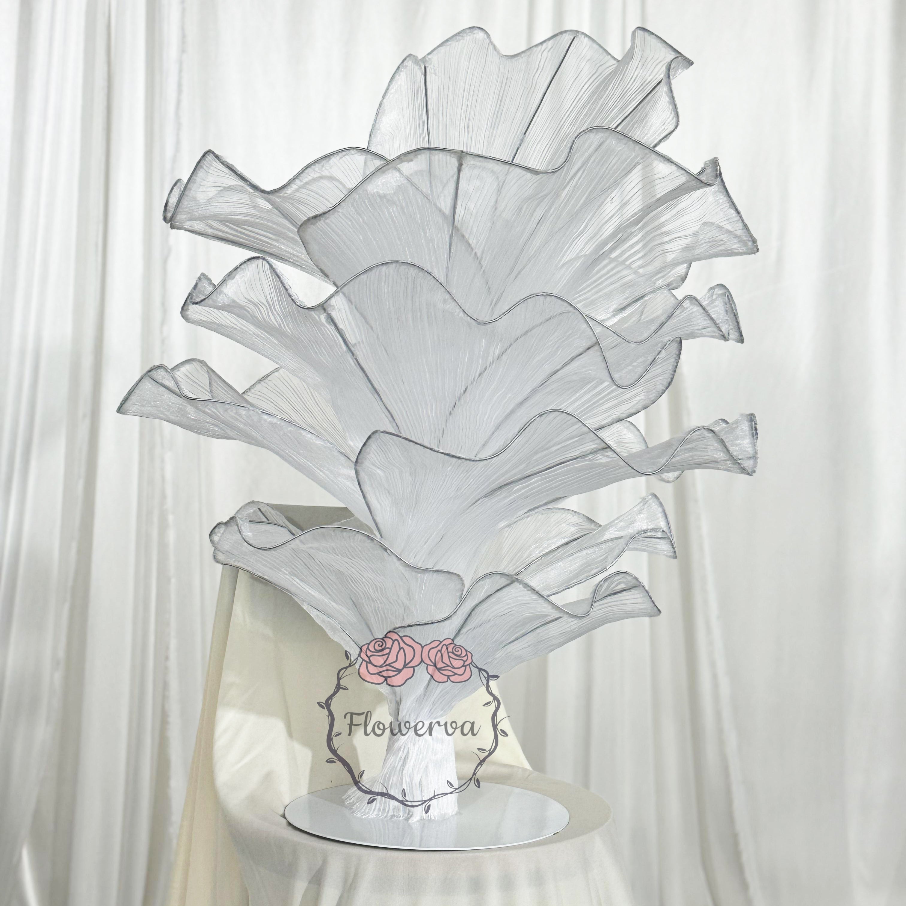 Flowerva Premium Grey Table Flower Wedding Decoration (With Base)
