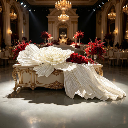 Flowerva Opulent Satin Atelier Installation Wedding Decor