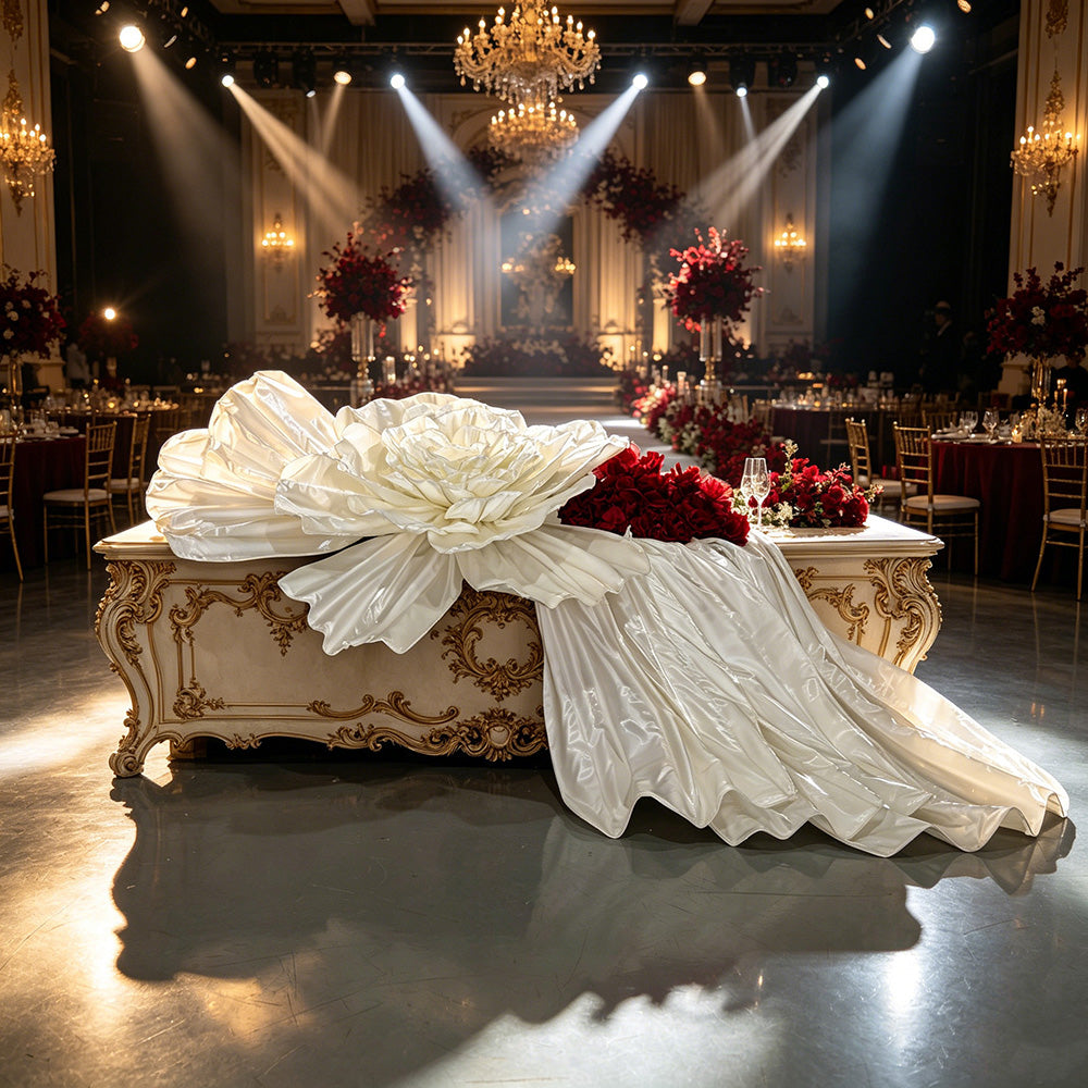 Flowerva Opulent Satin Atelier Installation Wedding Decor
