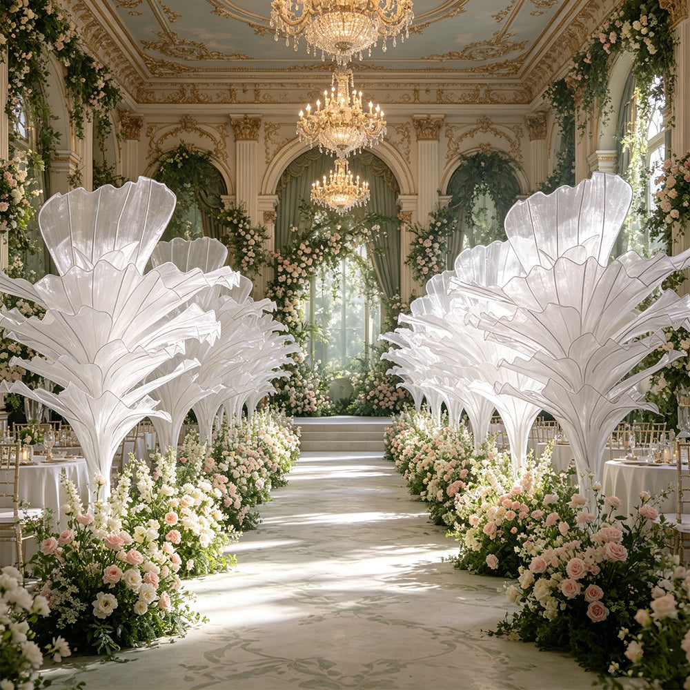 Flowerva Pure White Artistic Wedding Table Decorations