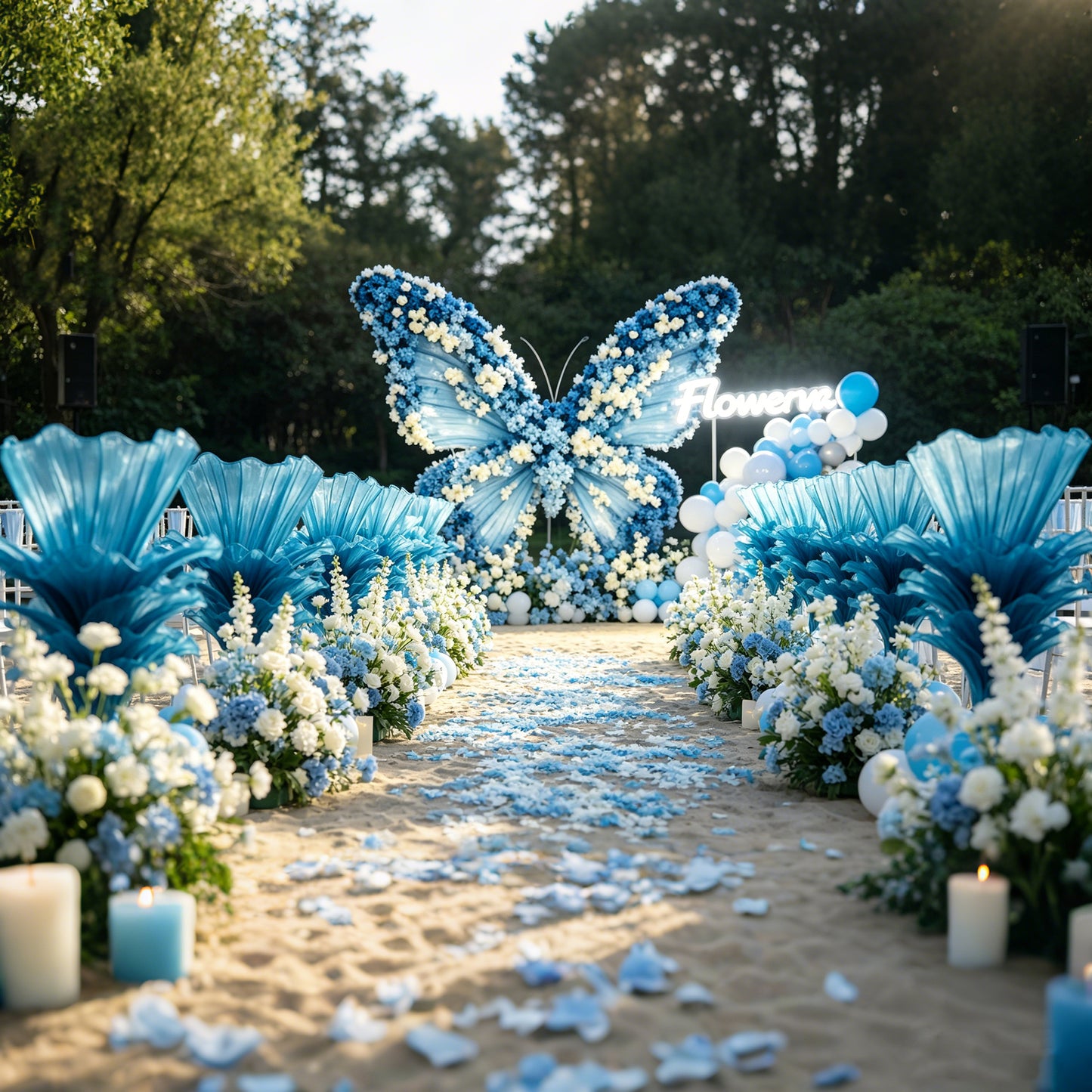 Flowerva Height Fabric Table Flower Wedding Decor(Without Flowers)