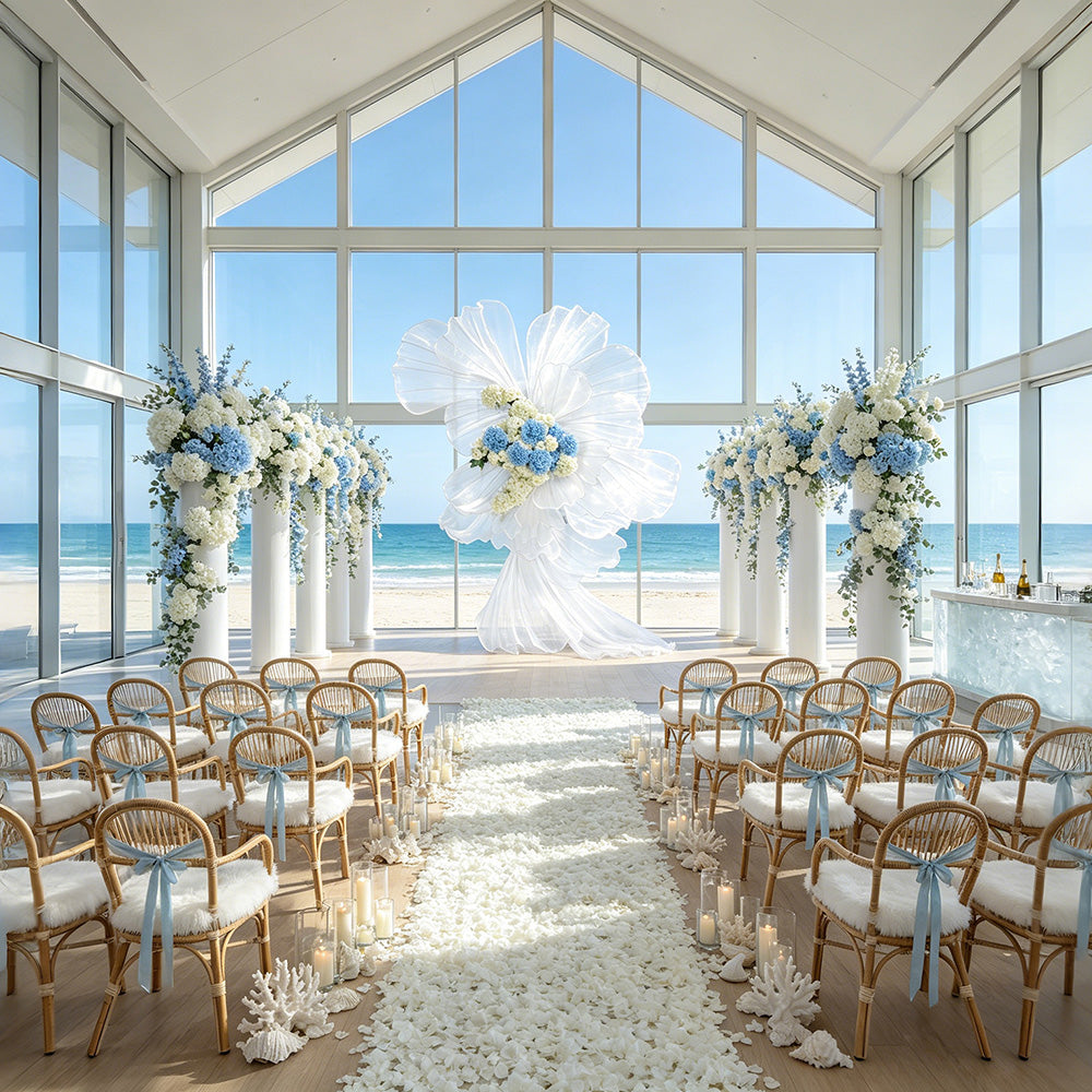 Flowerva White Sheer Fabric Floral Arrangement Decor(without flowers)