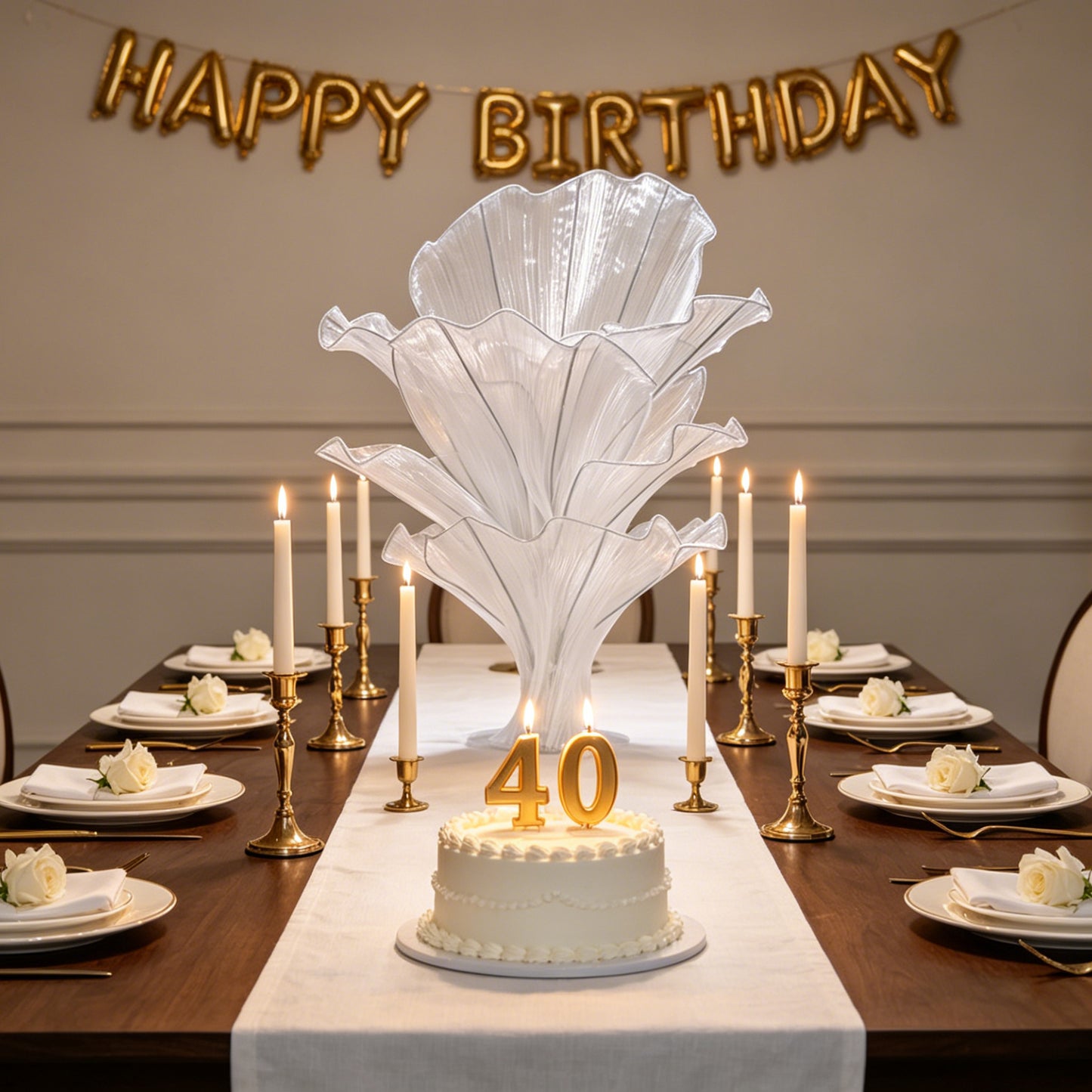 Flowerva Pure White Artistic Wedding Table Decorations