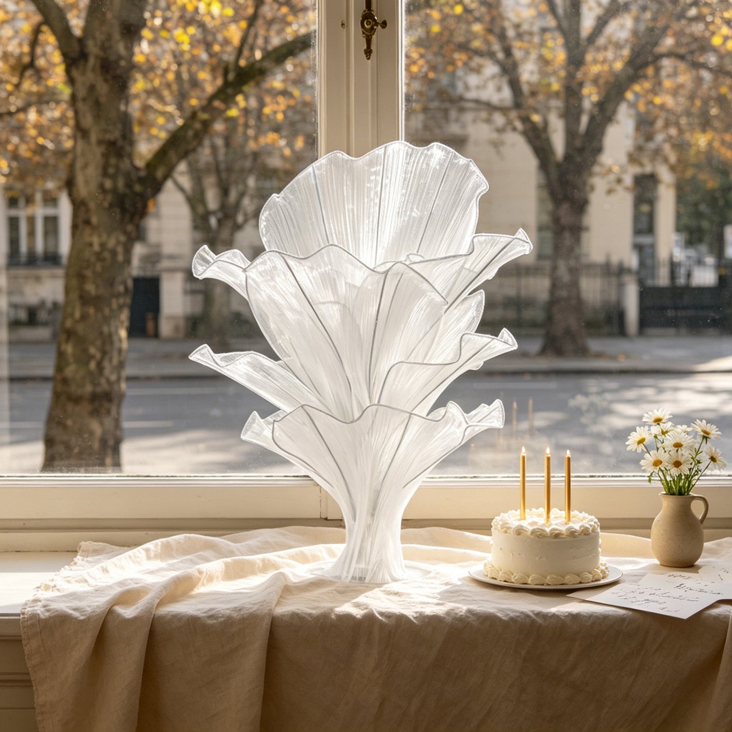 Flowerva Pure White Artistic Wedding Table Decorations