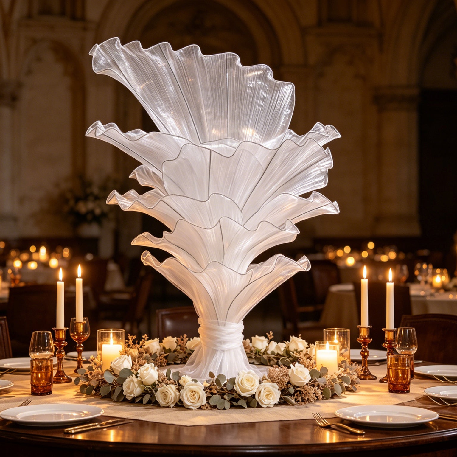 Flowerva Height Fabric Table Flower Wedding Decor(Without Flowers)