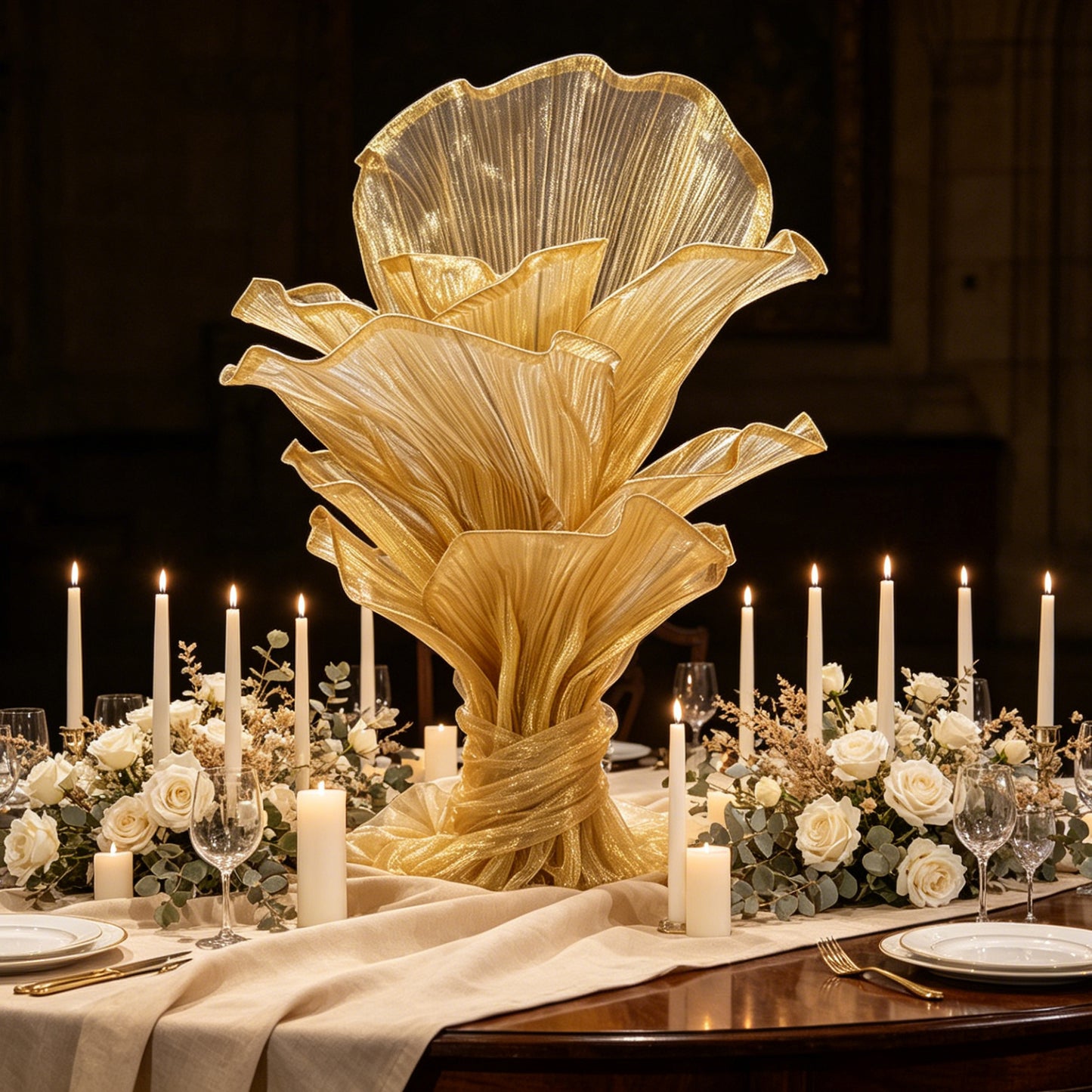 Flowerva Height Fabric Table Flower Wedding Decor(Without Flowers)