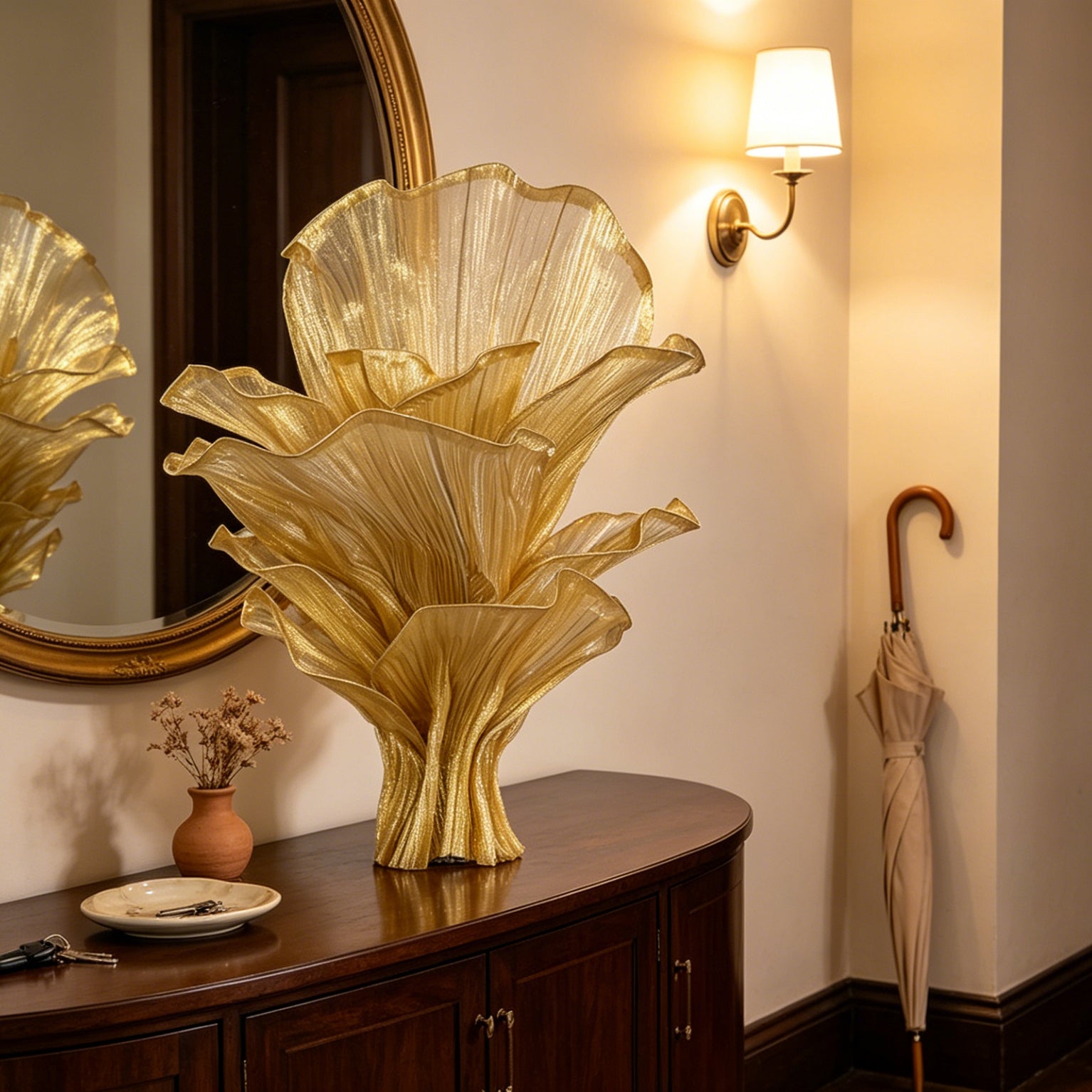 Flowerva Champagne Gold French Vintage Wedding and Home Art Decoration