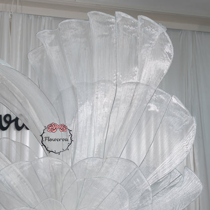 Flowerva White Serenity Floral Heart Sheer Texture Table Flower