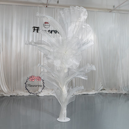 Flowerva White Serenity Floral Heart Sheer Texture Table Flower