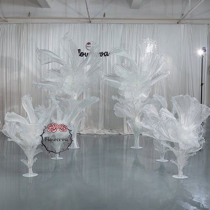 Flowerva White Serenity Floral Heart Sheer Texture Table Flower