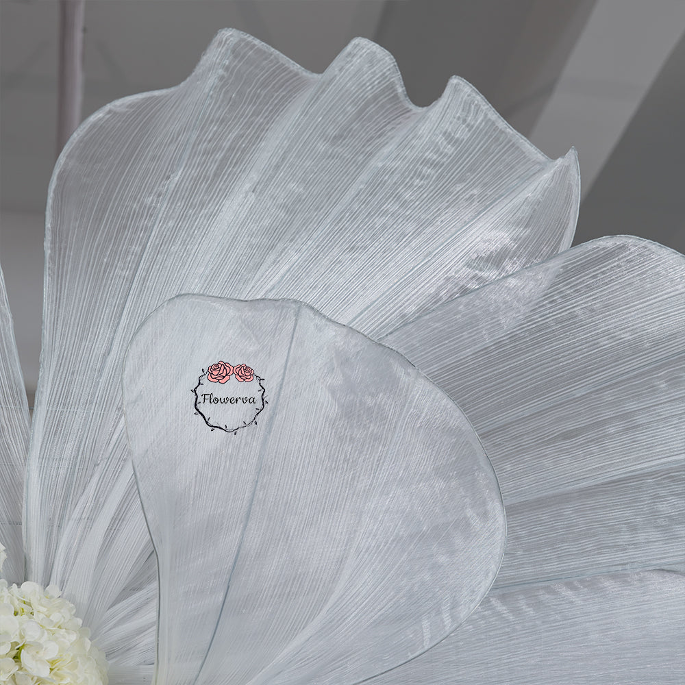 Flowerva White Sheer Fabric Floral Arrangement Decor(without flowers)