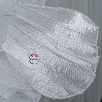 Flowerva White Sheer Fabric Floral Arrangement Decor(without flowers)