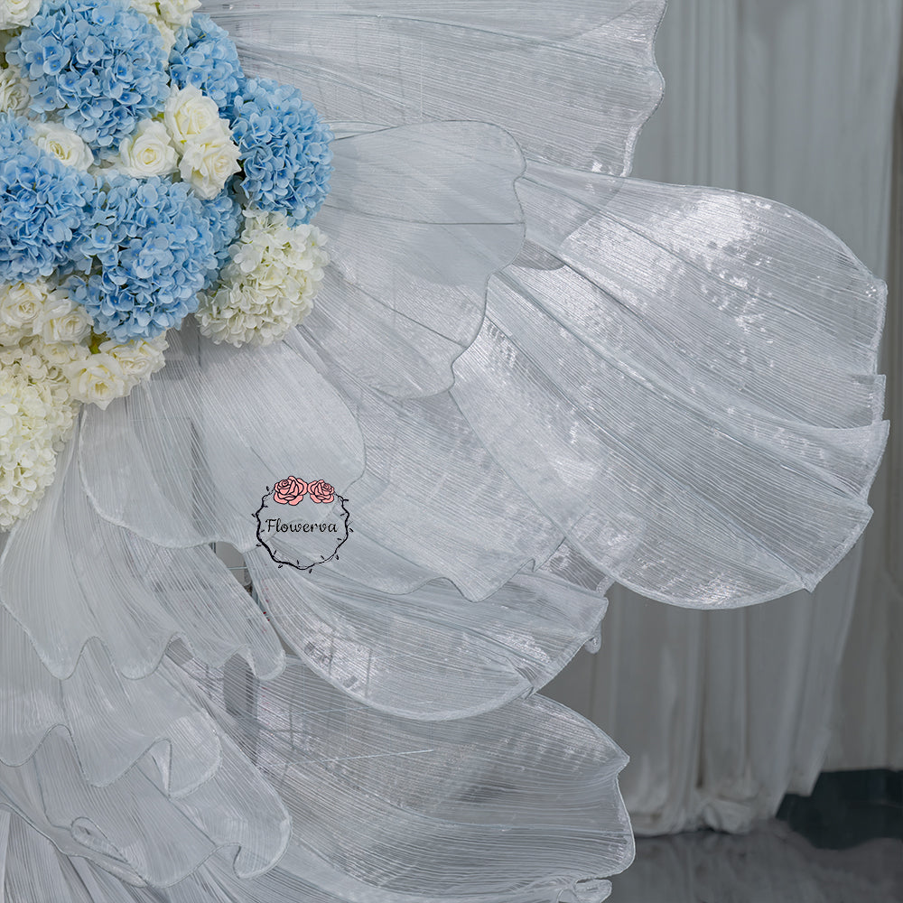 Flowerva White Sheer Fabric Floral Arrangement Decor(without flowers)