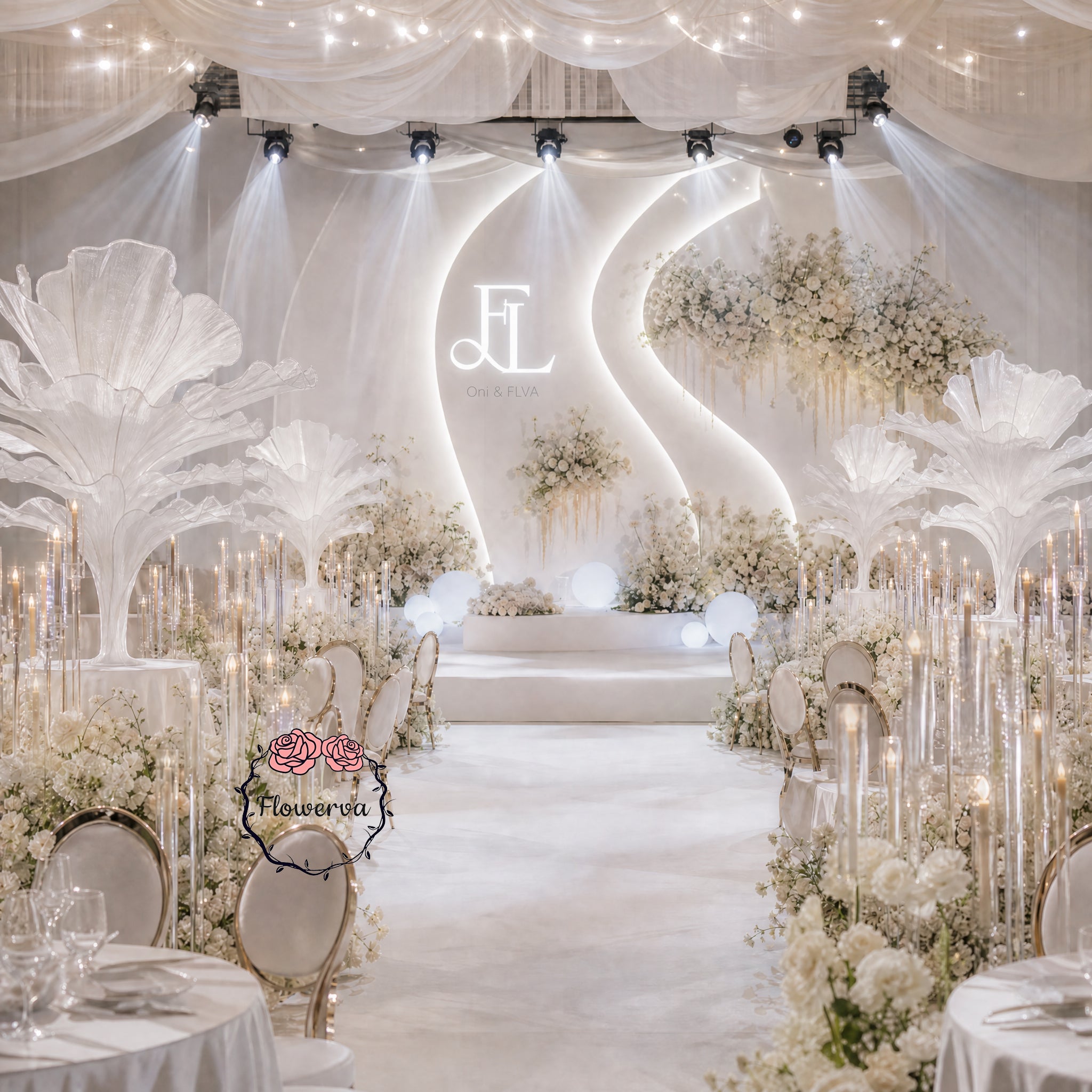 Flowerva Height Fabric Table Flower Wedding Decor(Without Flowers)