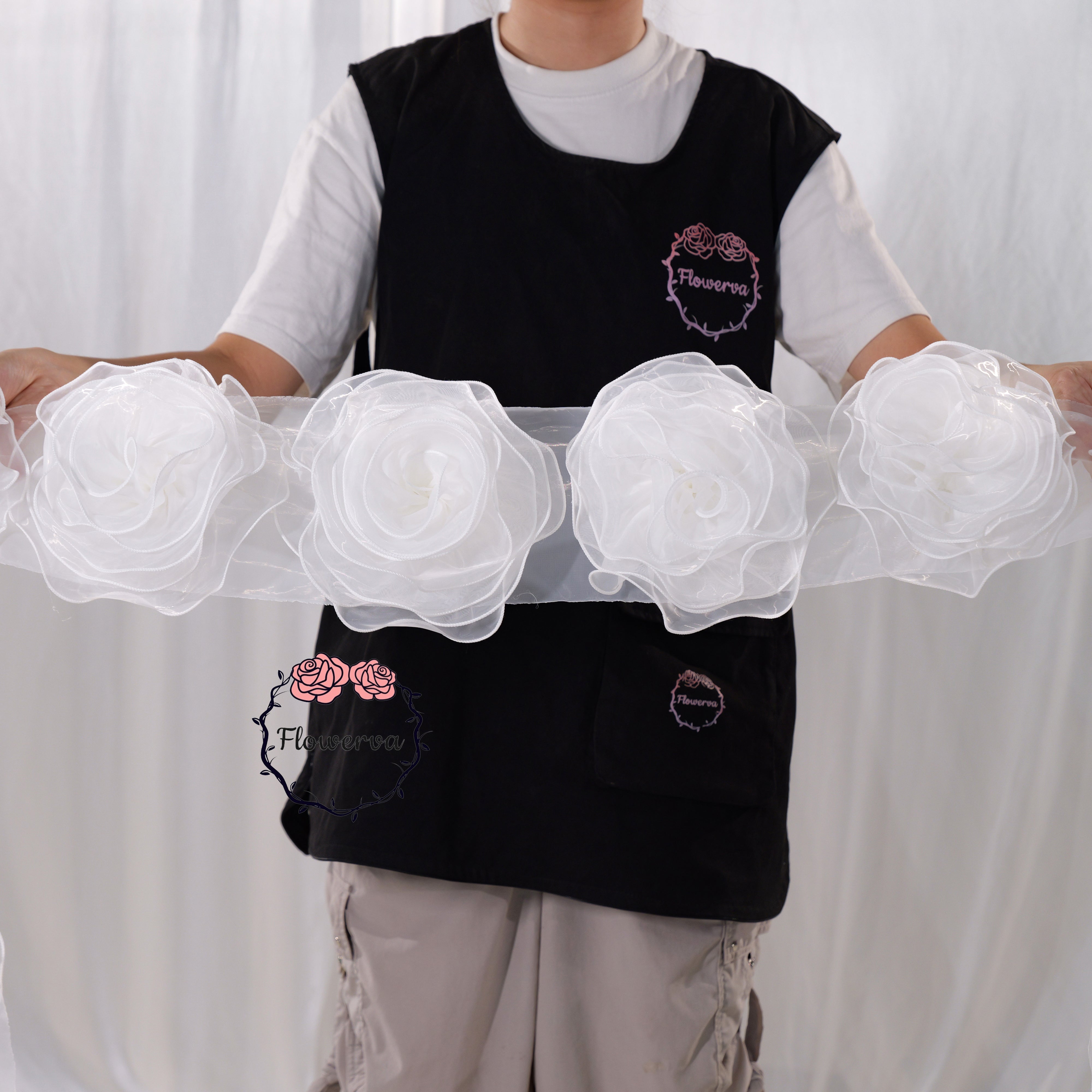 Flowerva Super Fluffy Organza Flower Wedding Decor