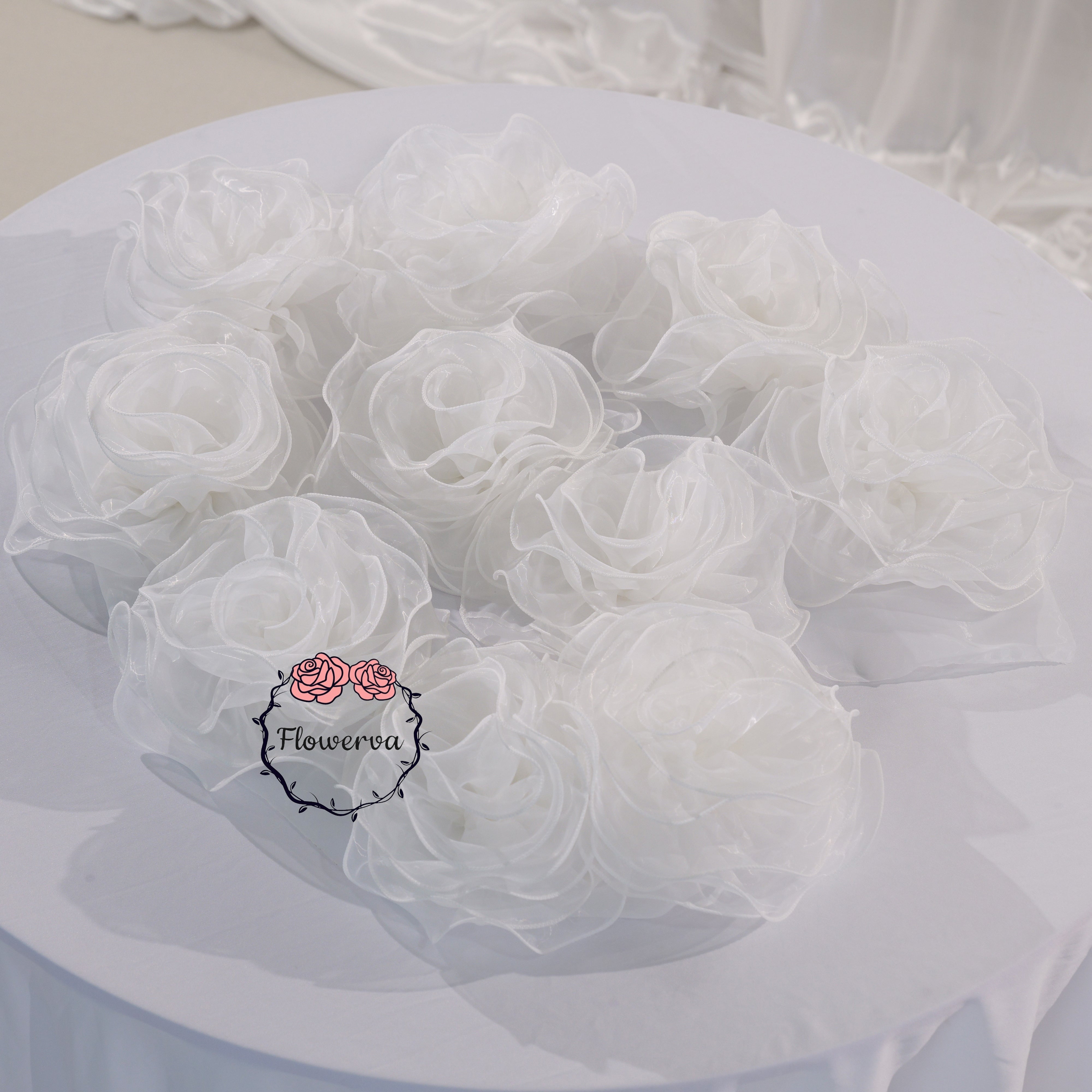Flowerva Super Fluffy Organza Flower Wedding Decor