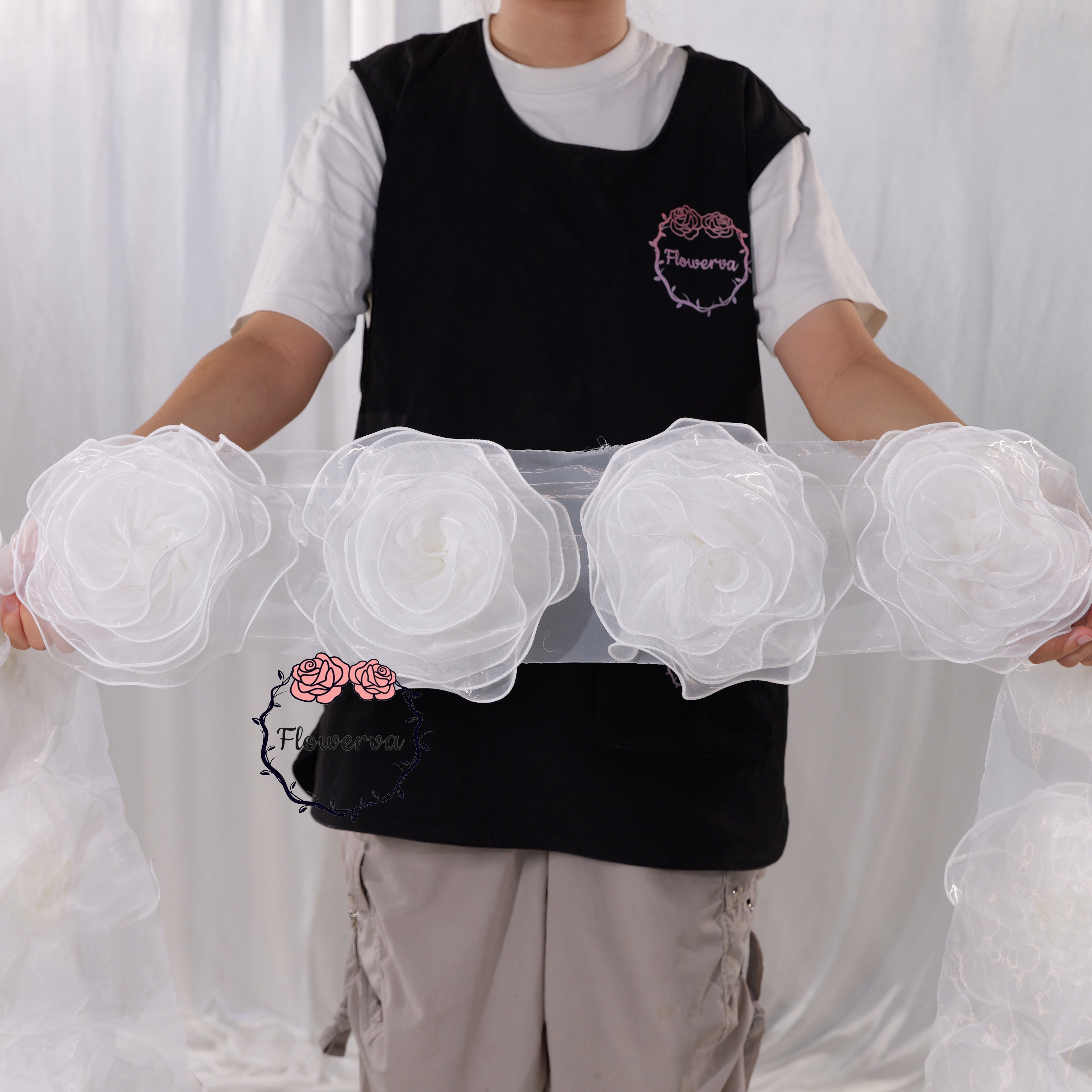 Flowerva Super Fluffy Organza Flower Wedding Decor