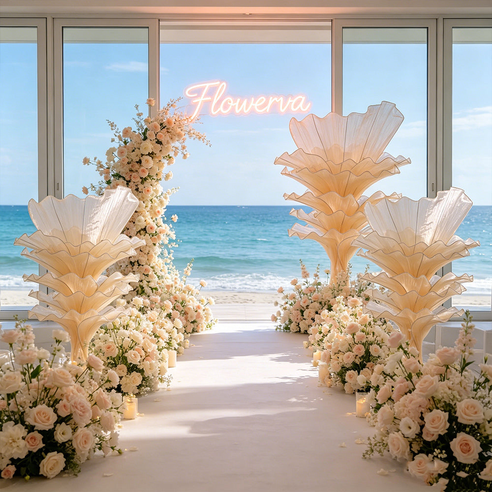 Flowerva Yellow Skin Table Flower Wedding Decoration (With Base)
