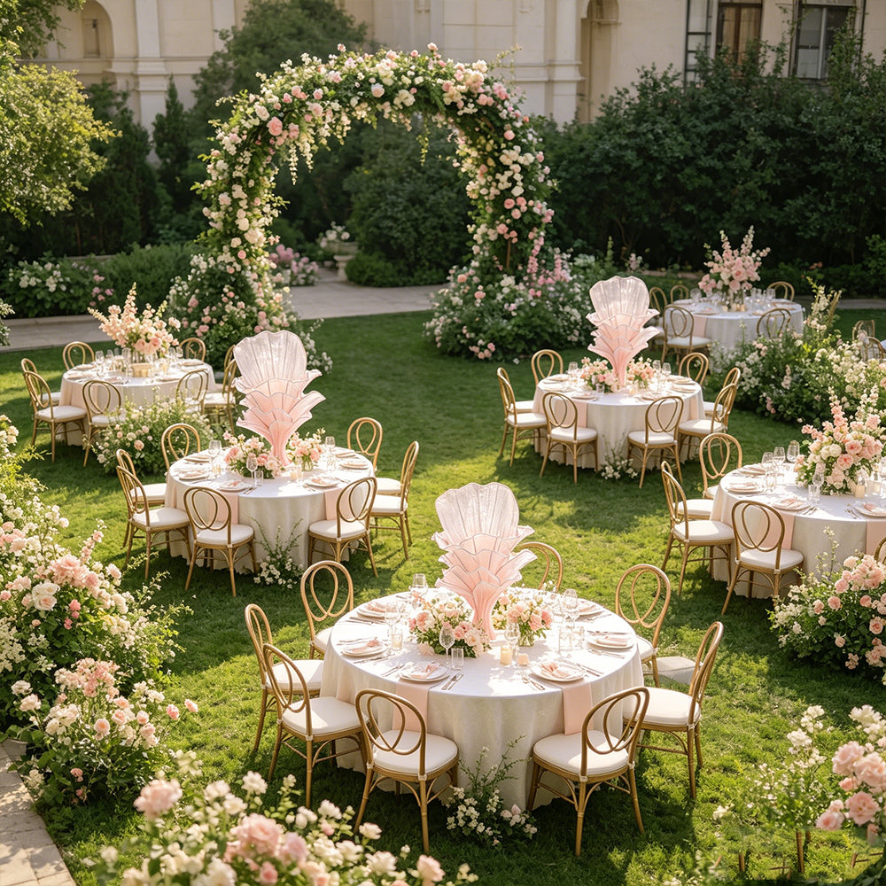 Flowerva Light Pink Table Flower Wedding Decoration (With Base)