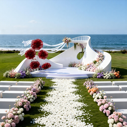 Flowerva Luminous Ruffle Core Fabric Flower