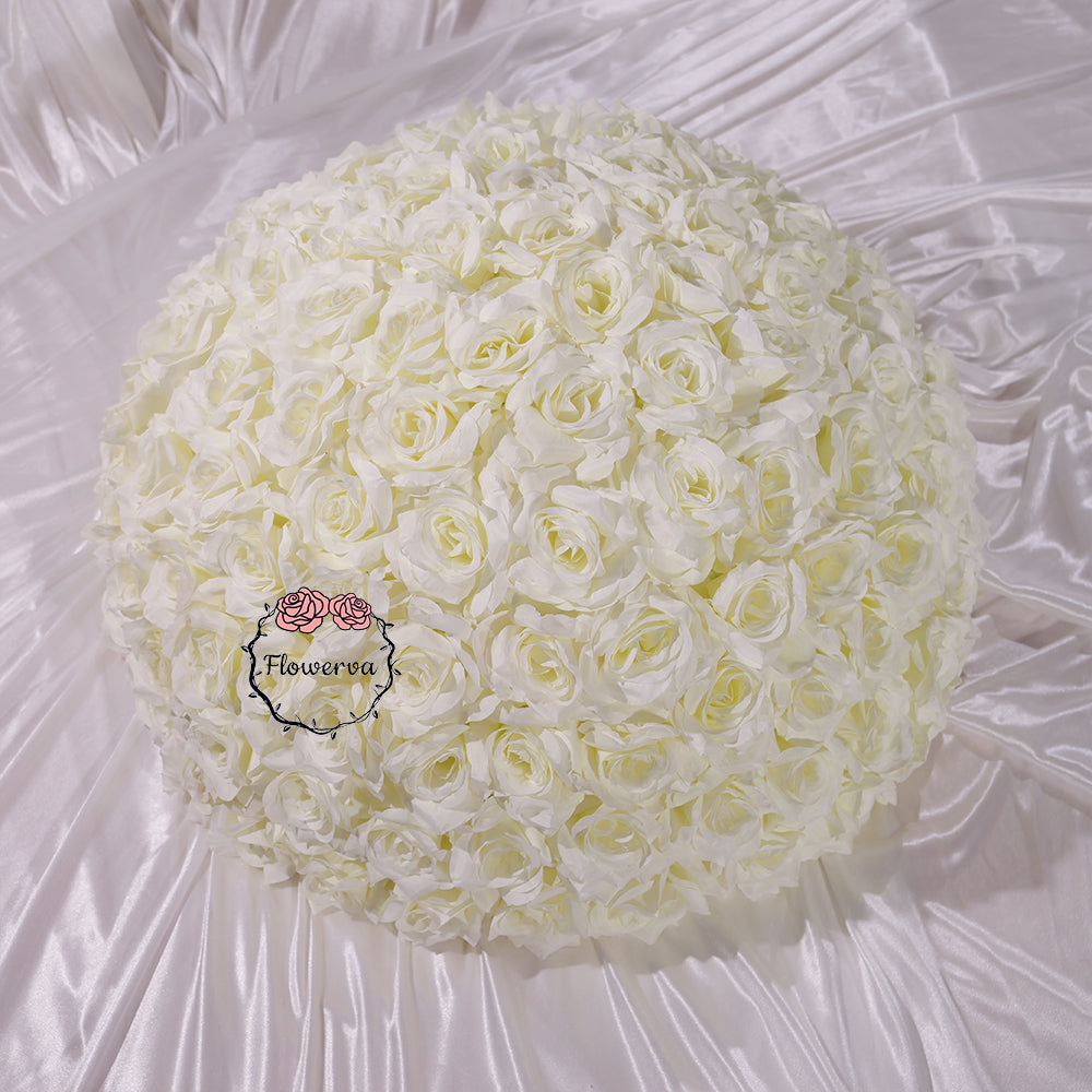 Flowerva 70/60/50/40/30cm White Rose Floral Ball Wedding Party Banquet Table Centerpieces
