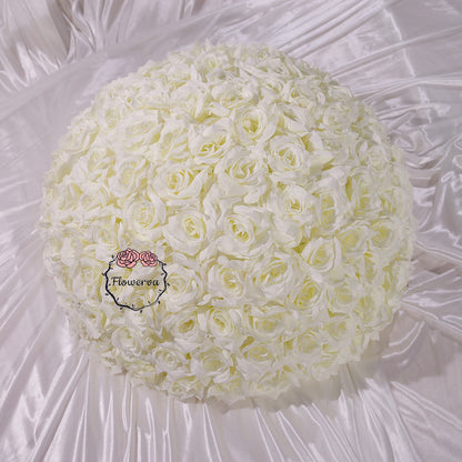 Flowerva 70/60/50/40/30cm White Rose Floral Ball Wedding Party Banquet Table Centerpieces