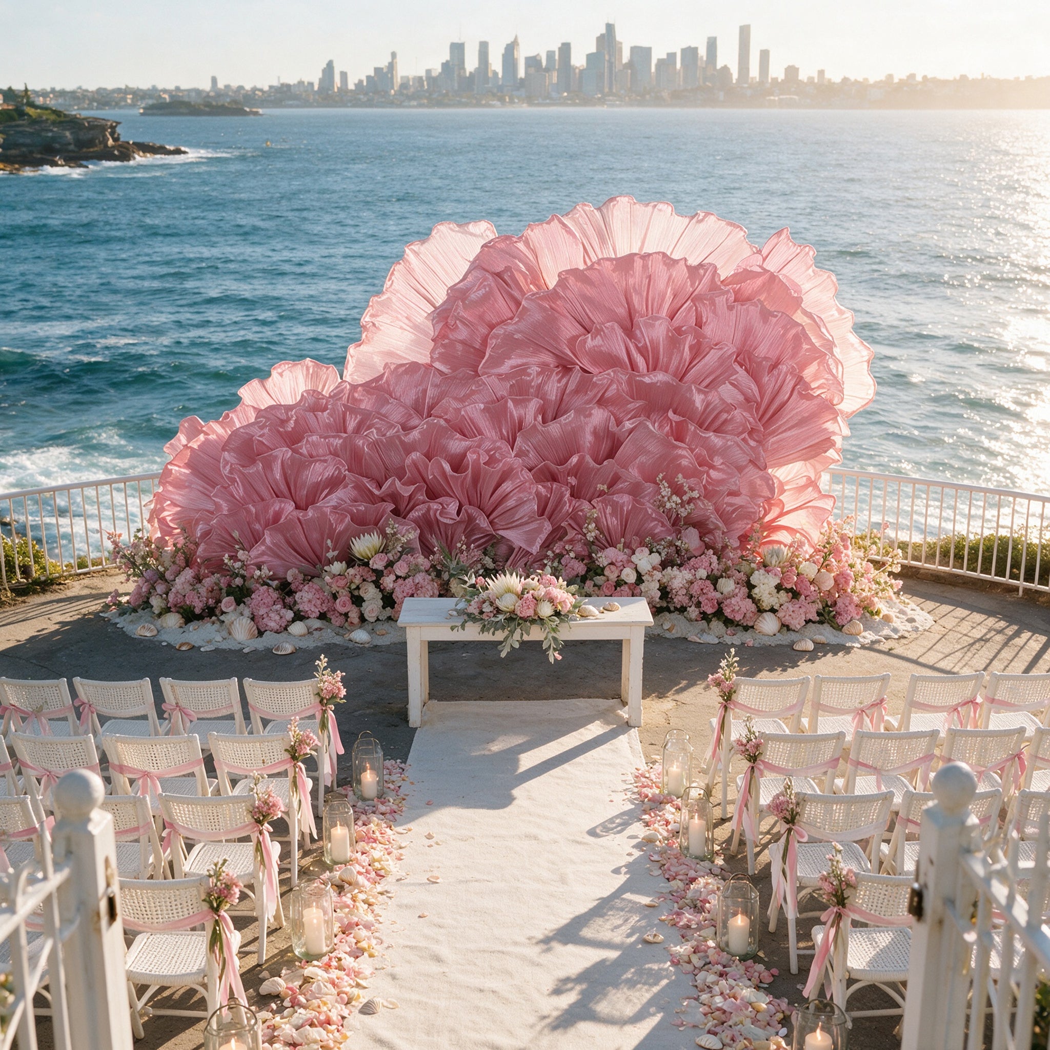 Flowerva Giant Crystal Petal Wave Wedding Party Decoration