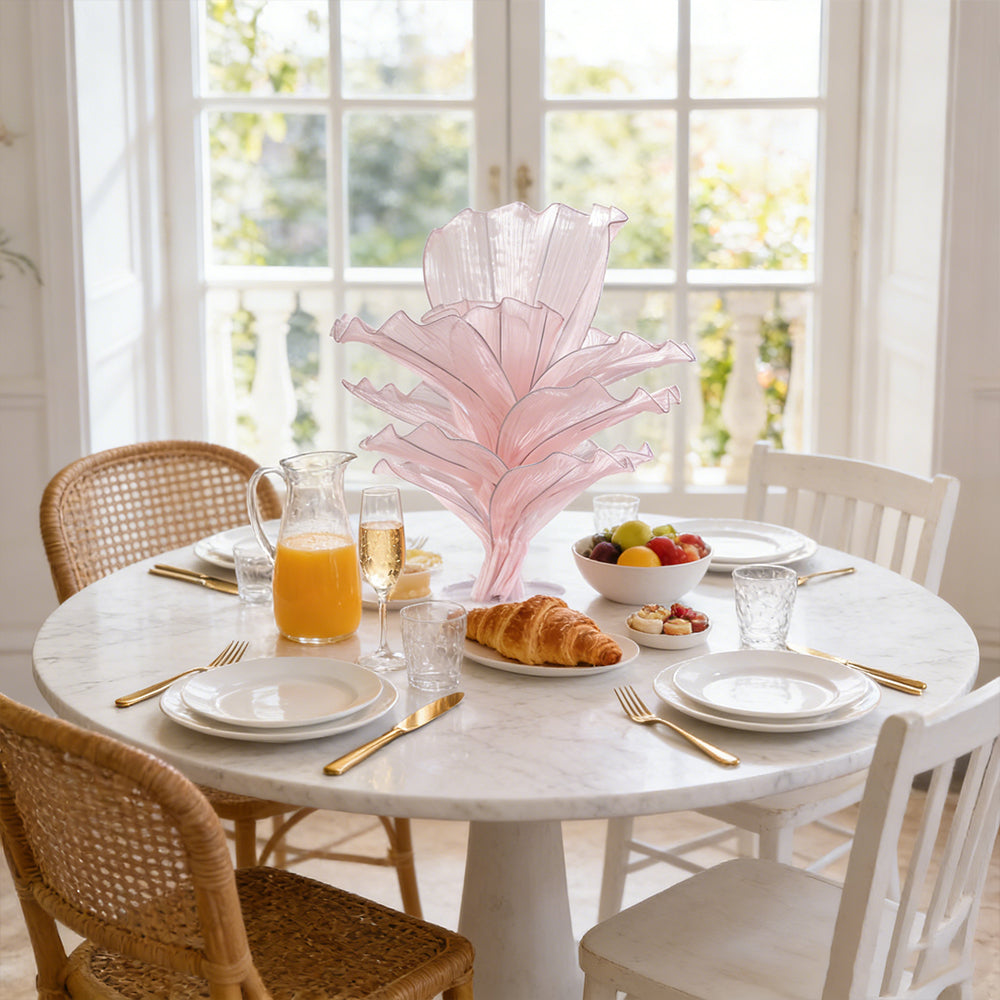 Flowerva Light Pink Table Flower Wedding Decoration (With Base)