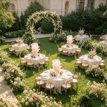 Flowerva Light Pink Table Flower Wedding Decoration (With Base)