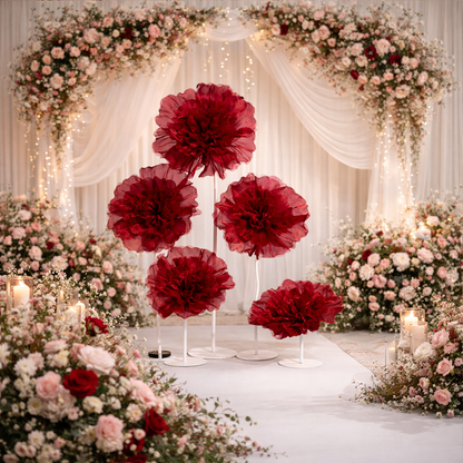 Flowerva Luminous Ruffle Core Fabric Flower