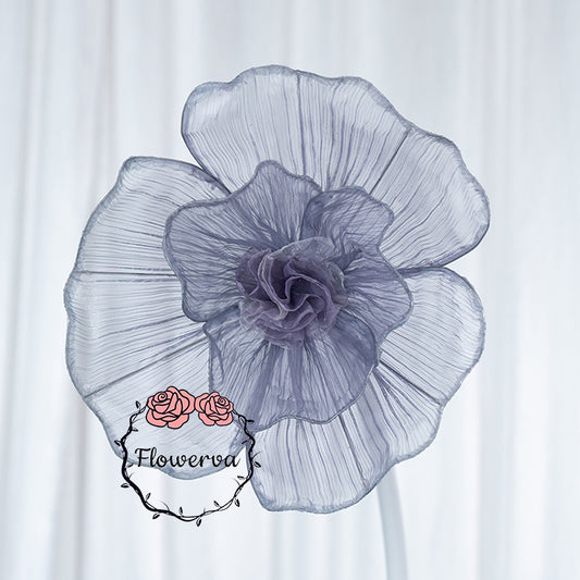Flowerva Giant Tulle Flower Centerpiece Wedding Decor Grayish Purple