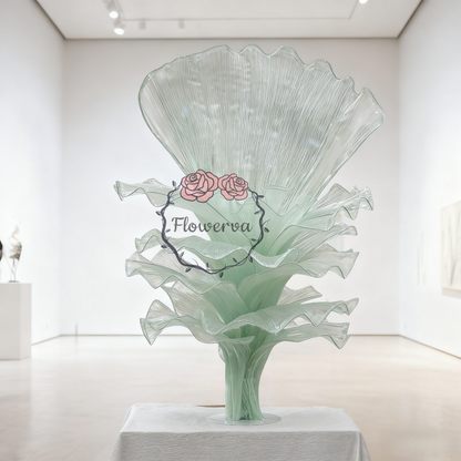 Flowerva Light Green Table Flower Wedding Decoration (With Base)