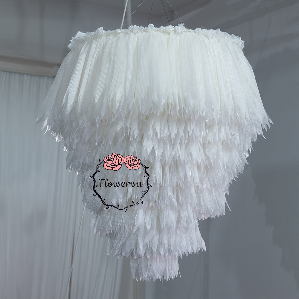 Flowerva Ethereal Feather Chandelier Wedding Decor
