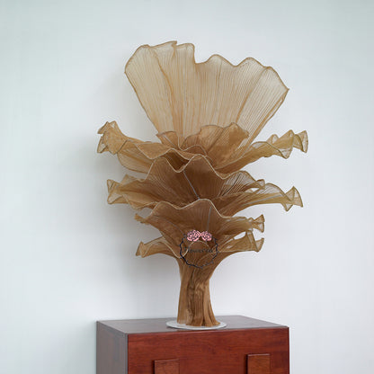 Flowerva Brown Table Flower Wedding Decoration (With Base)