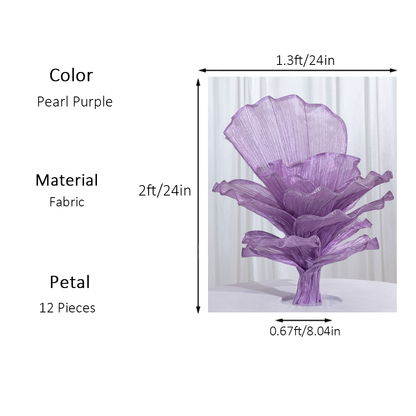 Flowerva Amethyst Wedding and Home Art Decoration Pearl Purple 60cm