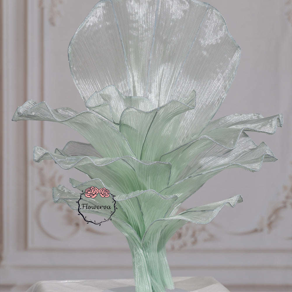 Flowerva Light Green Table Flower Wedding Decoration (With Base)