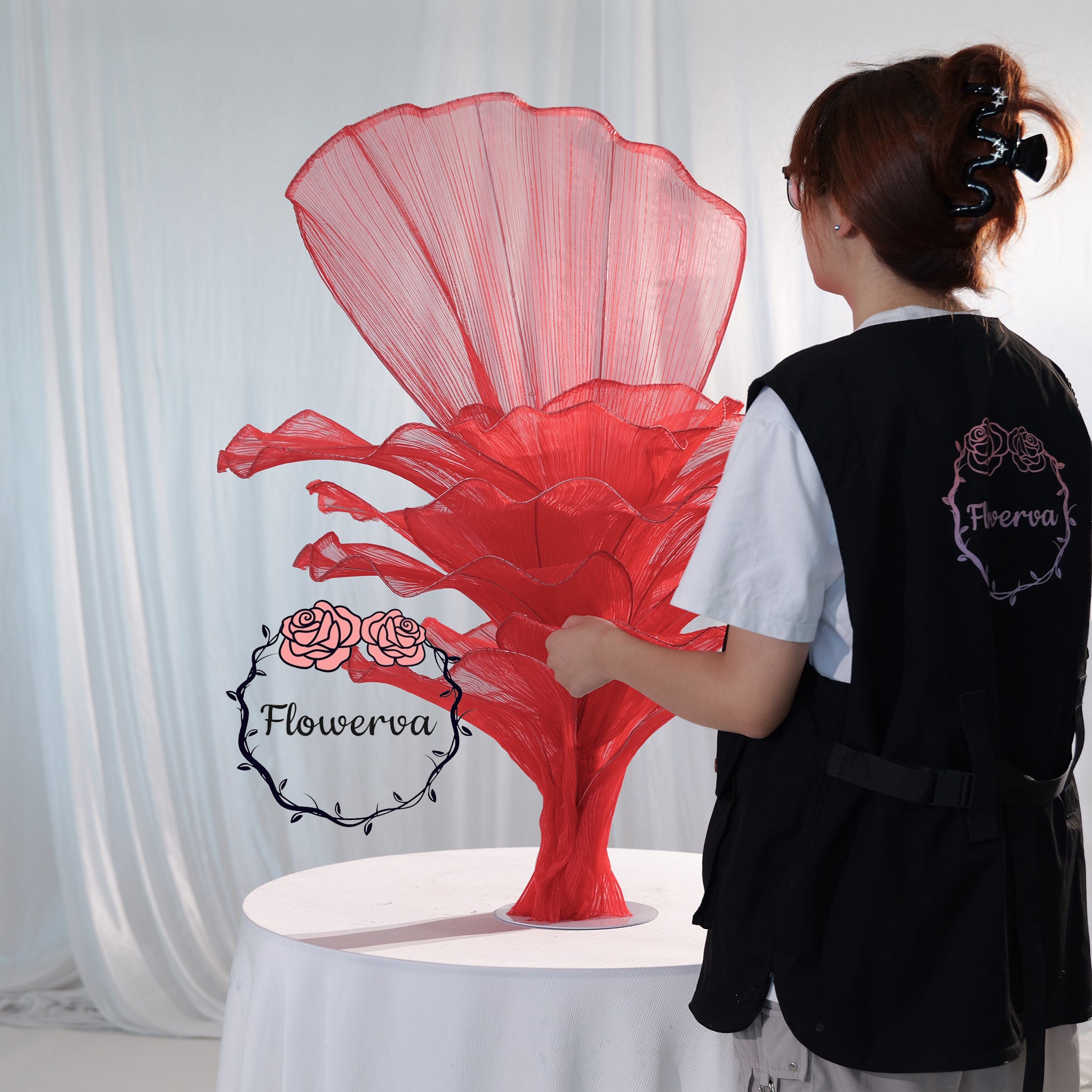 Flowerva Red Vintage Aesthetic Wedding Home Art Installation