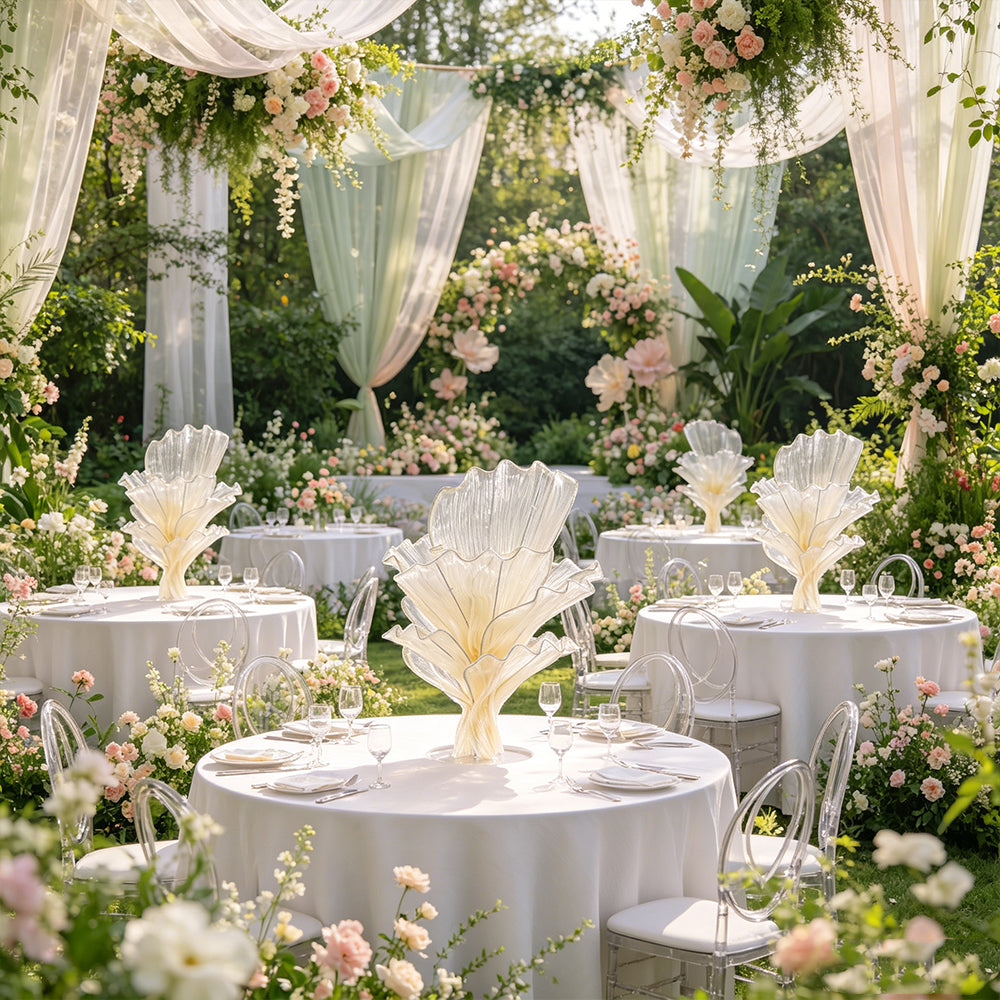 Flowerva Yellow Skin Table Flower Wedding Decoration (With Base)