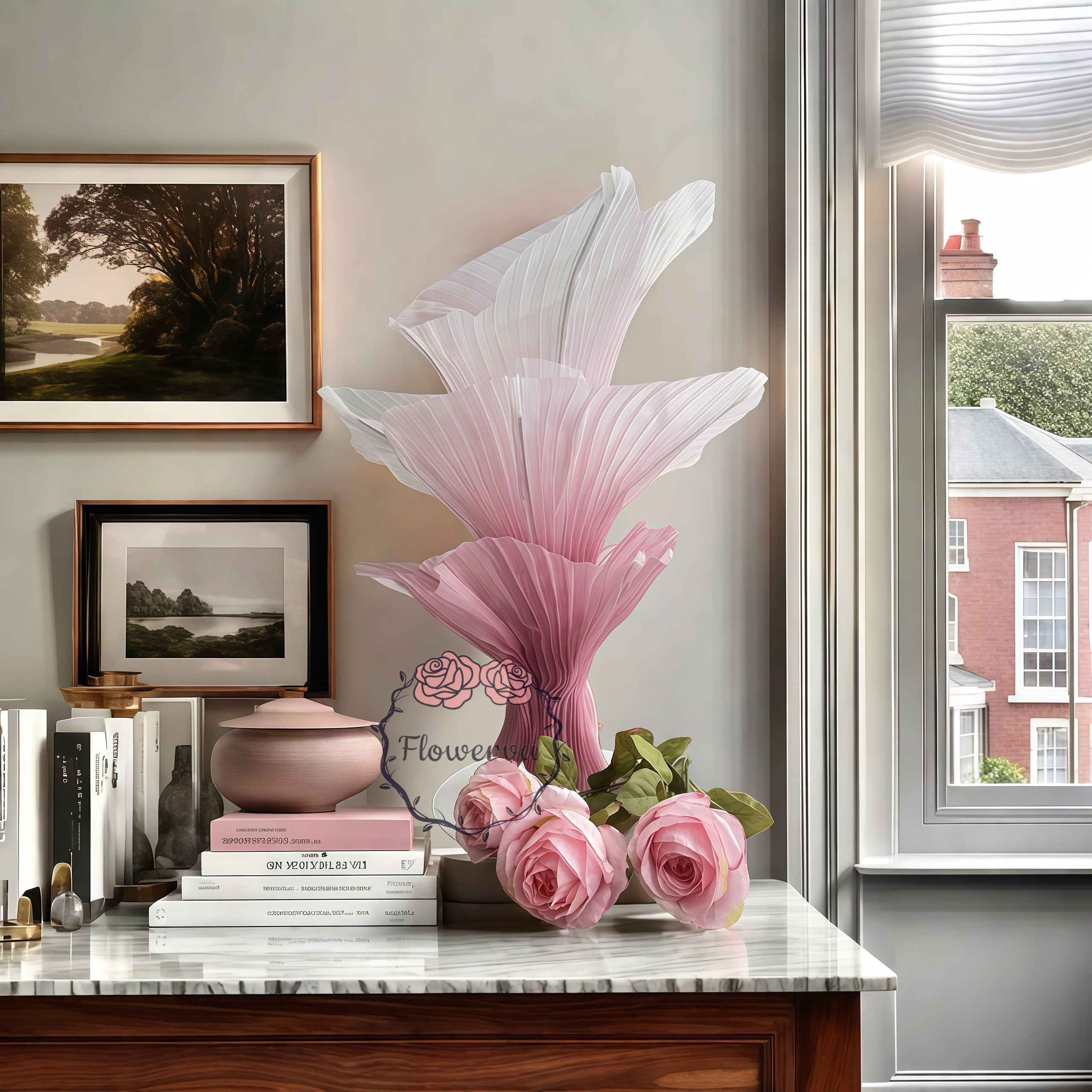Flowerva "Romantic Light" Table Flower Wedding Decoration/Home Decor