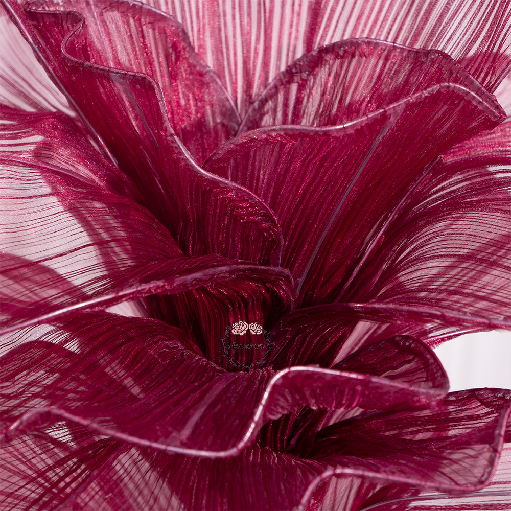 Flowerva Wine red Table Flower Wedding Decoration (With Base)