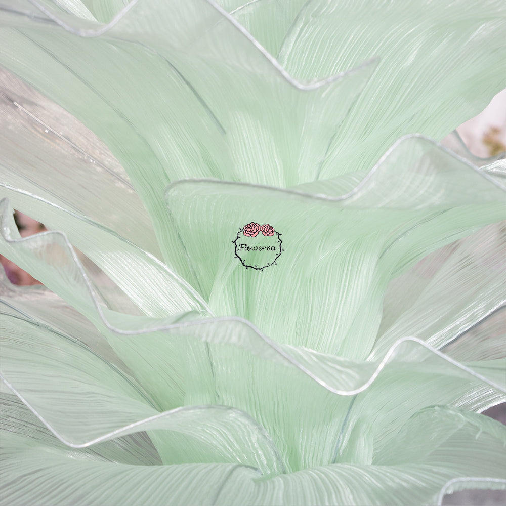 Flowerva Light Green Table Flower Wedding Decoration (With Base)