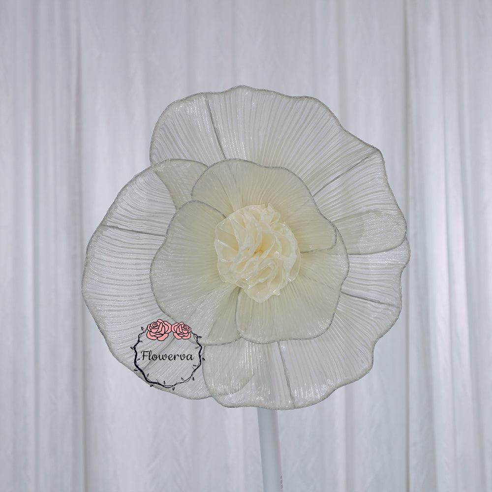Flowerva Giant Tulle Flower Centerpiece Wedding Decor Champagne