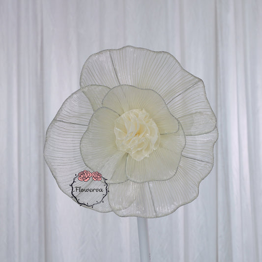Flowerva Giant Tulle Flower Centerpiece Wedding Decor Champagne