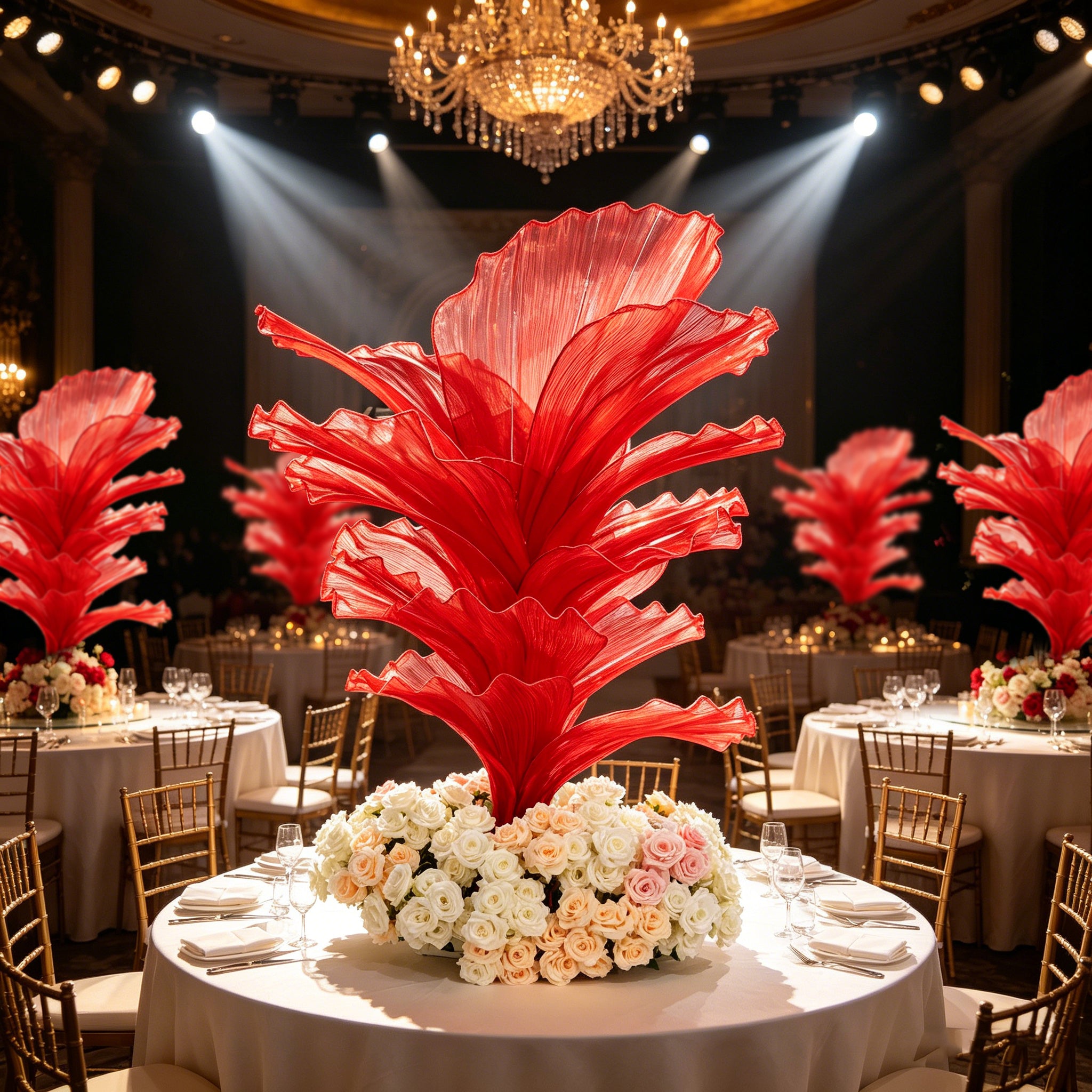 Flowerva Red Vintage Aesthetic Wedding Home Art Installation