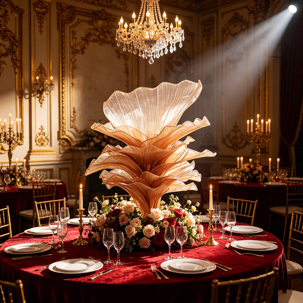 Flowerva Brown Table Flower Wedding Decoration (With Base)