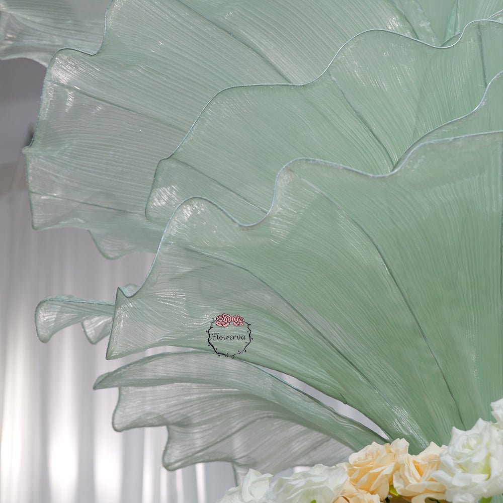 Flowerva Light Green Table Flower Wedding Decoration (With Base)