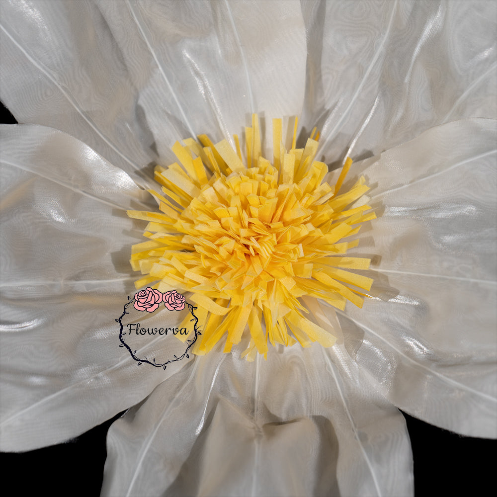 Flowerva Sheer Fabric White Daisy Decor