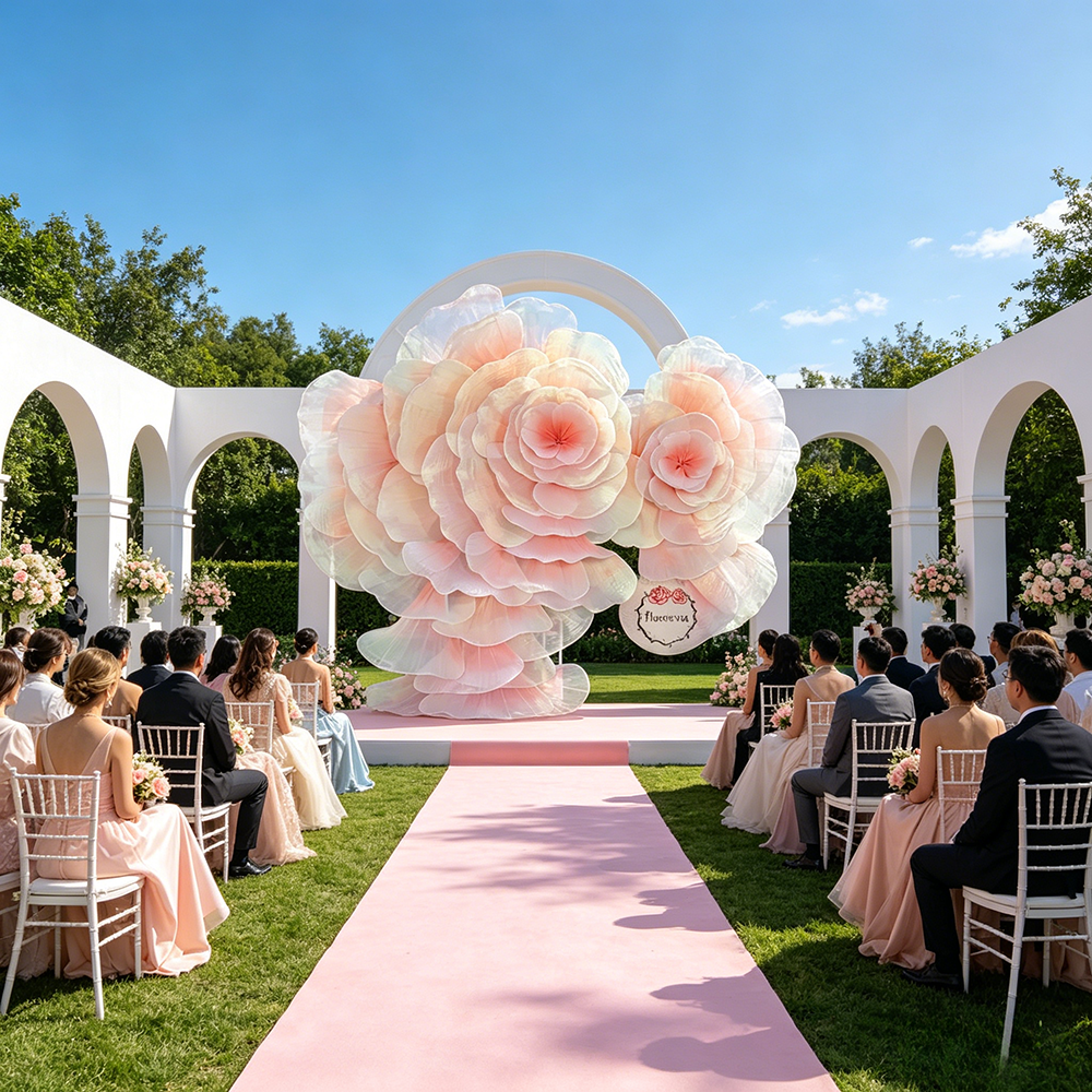 Flowerva Romantic Flower Art – Oversized 3D Petal Wedding Event Installation